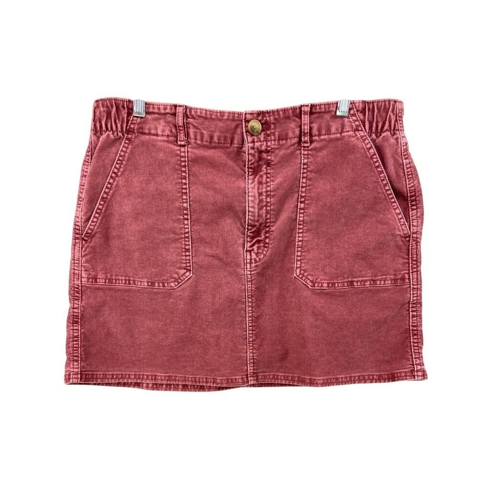 American Eagle Corduroy Mini Skirt Womens 14 Pink Mauve Super Stretch Utility